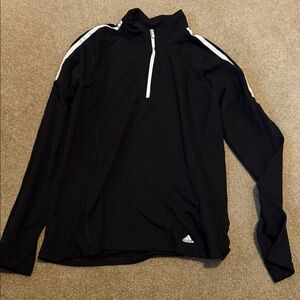 Adidas Black and White Quarter Zip Top